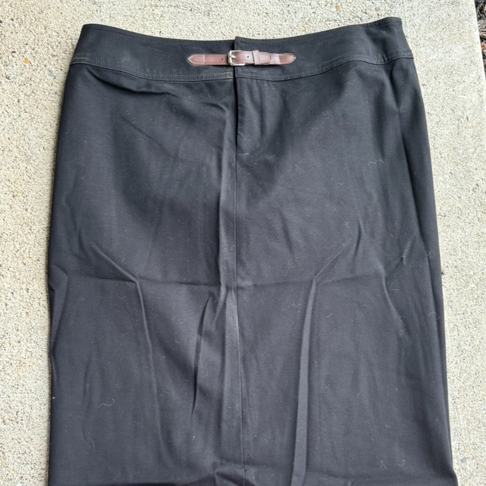 Chaps Gray Skirt with Buckle